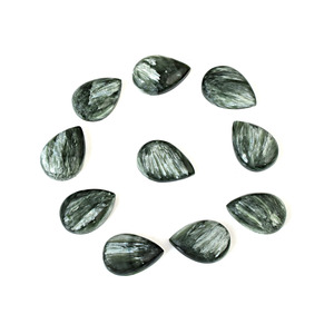 Serafinita natural superventas 7X5 MM piedras preciosas de moda cabujón suelto forma de pera fabricación de joyas calibradas al precio más bajo - Product Image 2