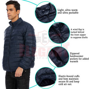 Chaqueta acolchada para hombre con logo personalizado, chaqueta de burbujas de moda al por mayor, chaqueta bomber cálida de plumón para hombre, chaqueta acolchada de invierno para hombre - Product Image 2