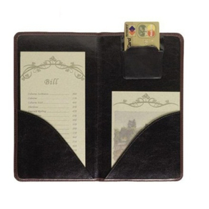 Logotipo personalizado de lujo de cuero PU Hotel restaurante bar menú negro soporte para billetes logotipo personalizado hotel restaurante cubre soportes - Product Image 1