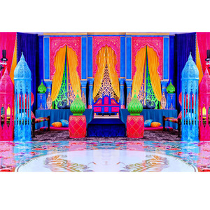 Muslim Walima Heena Party Stage <b>Decoration</b> Muslim Wedding Sangeet Night Stage Decor Moroccan Theme <b>Mehndi</b> Sangeet Event Stage - Product Image 1