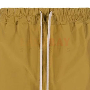 Pantalones cortos de nailon personalizados OEM para hombre, pantalones cortos informales de verano con cintura elástica, pantalones cortos con estampado de logotipo liso teñido para hombre, venta al por mayor - Product Image 6