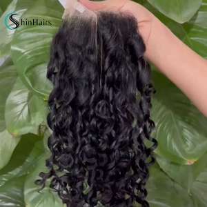 Produits d'exportation du Vietnam 2x6 closure vague d'eau couleur faisceaux de cheveux humains cheveux vierges bruts non transformés - Product Image 5