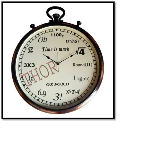 Collectible Wall Clock Dial White Time Is Matb Round Steel Base Log Oxford Home & Bedroom Clocks Gift Item