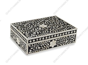 Bán buôn mẹ của Ngọc Trai <span class=keywords><strong>Inlay</strong></span> hộp đồ trang sức Ấn Độ trang trí thủ công mỹ nghệ Hộp Quà Tặng bằng gỗ sang trọng 25x15x10 cm deepskyblue3 nhựa - Product Image 6