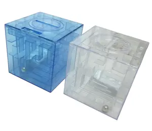 ノベルティゲーム小さなカプセルおもちゃ貯金箱パズルキューブプラスチッククリアマネー節約ラビリンス3D迷路自動販売機用