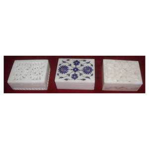 Cajas de Almacenamiento de Joyería Clásicas de Mármol Blanco, Hechas a Mano, con Diseños Diferentes, Forma Rectangular, para Decoración - Product Image 1