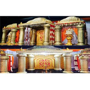 Increíble Conjunto de Mandap Estilo Templo para Bodas, el Mejor Mandap de Fibra de Cristal Dorado para Bodas, Eminent Srilankan Wedding Manavarai Mandap USA - Product Image 1