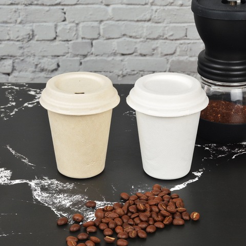 Sugarcane Dome Lids For Compostable Custom Disposable Coffee Cup Lid