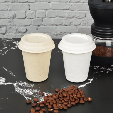 Cpla Paper Cups Disposable Lids Material Biodegradable Bagasse Coffee Cup Lid 90mm