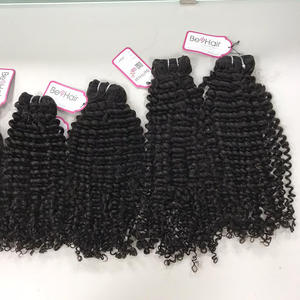 Venta al por mayor virgen vietnamita rizado paquetes de pelo 8-28 pulgadas de longitud características invisibles Wefted pelucas extensiones frontales de encaje - Product Image 1