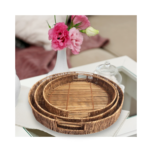 ถาดเสิร์ฟสานมือจากหญ้าทะเล สำหรับตกแต่งบ้าน ใช้ในบ้าน ขนาดและสีตามสั่ง ยี่ห้อคิงคราฟท์เวียด ผู้ผลิตจากเวียดนาม ขายส่ง - Product Image 1