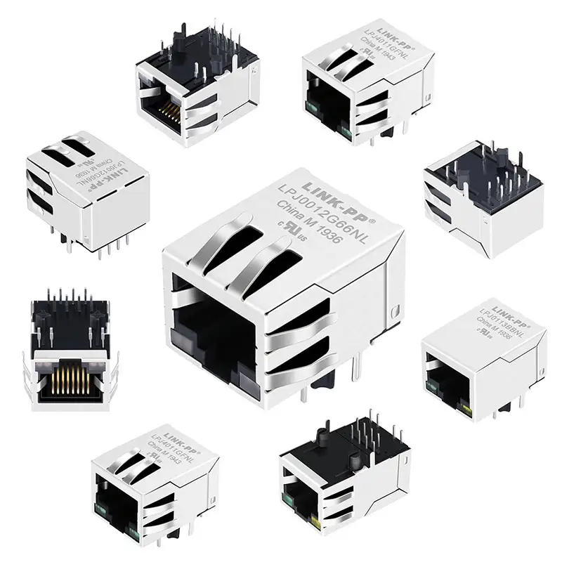 Conector fêmea cat6, 10 pinos, led, conector ethernet rj45, conector fêmea registado, conector rj45