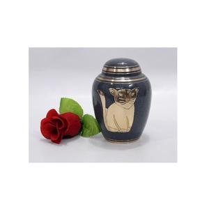 Urne d'aspect Antique pour les funérailles d'adulte, rouge brillant pour les funérailles en forme de pattes d'achigan imprimées, urnes de crémation élégantes pour animaux de compagnie - Product Image 2