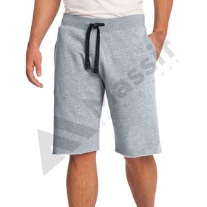 กางเกงขาสั้นออกกำลังกายของผู้ชายกางเกงขาสั้นผ้าฝ้าย100% สีทึบพิมพ์โลโก้ของตัวเองกางเกงจ็อกเกอร์แบบมีแถบปิดเอวยางยืด - Product Image 3