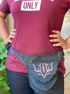 Ceinture en cuir véritable suédé véritable, sac élégant, Vintage, avec poches, à la taille, pour hommes - Product Image 3