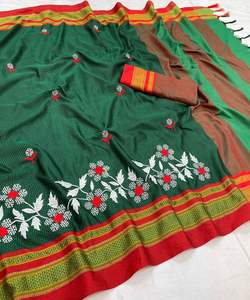 Banarasi Silk Sarees Party Wedding Indian Apparel - Product Image 6