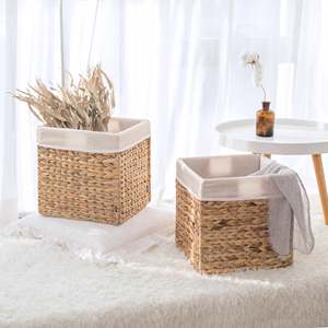 Handmade Rattan <b>Foldable</b> <b>Basket</b> Water Hyacinth Storage <b>Basket</b> for Home Storage Space Saving - Product Image 6