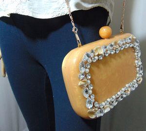 Gros luxrey inde fait de noce bleu Résine boîte D'embrayage Sac À Main - Product Image 6