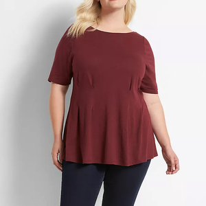 T-shirt d'entraînement pour femme avec logo personnalisé uni surdimensionné à séchage rapide en coton polyester soie grande taille longueur short pour le printemps automne - Product Image 6