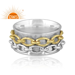 Anillo de banda giratoria hecho a mano de Plata de Ley 925 fina para mujer, joyería de plata para mujer, regalo para ella - Product Image 4
