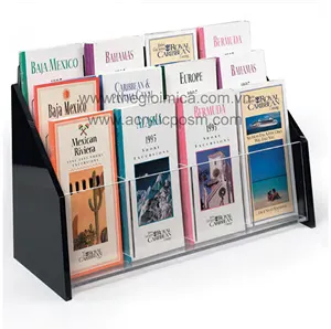 Good supplier Countertop Clear Acrylic Magazine Flyers Leaflet Holder Brochure Display Rack