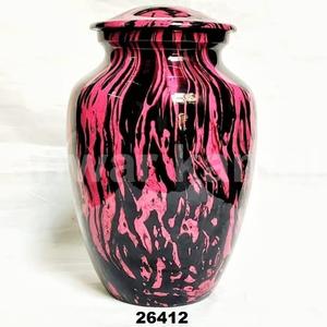 Urne funéraire en métal couleur marbre à encre liquide rose et noir Fabricant d'urne en laiton - Product Image 1