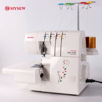 Machine à coudre surjeteuse domestique MYSEW MRS434W 1300 points par minute, 3 ou 4 fils, double aiguille, entraînement différentiel pour la couture à domicile