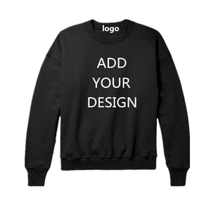 Vente en gros Sweat-shirt à col rond noir à motif uni imprimé de logo personnalisé pour hommes Fabricant de sweatshirts anti-rétrécissement pour couple - Product Image 5