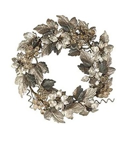 Metal <b>Wall</b> <b>Flower</b> Wreath Hanging for Home <b>Decor</b> - Product Image 4