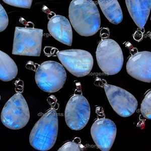 925 argent Sterling pierre de lune pendentif brut topaze Alphabet ensemble de bijoux Lot de pierres précieuses blanches naturelles bijoux en pierre de lune - Product Image 4