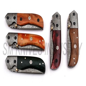 Custom Hand Made Damascus Folding /pocket <b>Knives</b> Lot of 5 pieces (smk1260) - Product Image 5