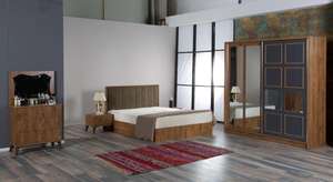 Juego de Dormitorio Clásico de Lujo en Madera Sólida para Apartamento - Product Image 2