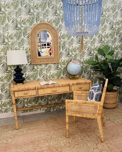 Milieu du siècle Antique Hayes commode extensible couleur naturelle hauteur réglable pivotant rotation pliable verre contreplaqué Table à manger - Product Image 1