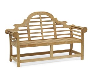 Traditional Wood Patio <b>Bench</b> with Green Cushion Outdoor Garden Furniture <b>2</b> <b>Seater</b> Durable Design - Product Image 2