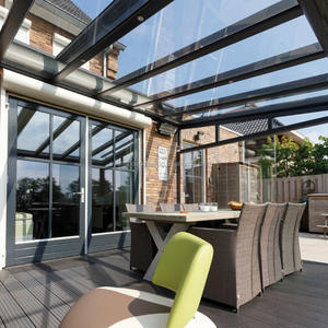 Verre trempé <span class=keywords><strong>sur</strong></span> <span class=keywords><strong>mesure</strong></span> pour moulures de toit incliné de véranda en aluminium, pour serres de jardin et hôtels – Fabricant de cadres de véranda - Product Image 3