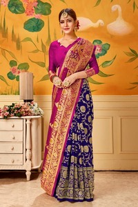 Sarees de Seda Artística para Ocasiones Especiales, Bodas y Fiestas, Venta al Por Mayor Alphanumero - Product Image 3