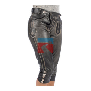 Auténticos Pantalones Cortos de Cuero Bávaro para Hombre, Traje Tradicional Alemán para el Oktoberfest - Product Image 4