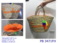 Sacs fourre-tout de plage en paille tressée pour femmes, doublure en lin, logo personnalisé, collection été 2022, vente en gros, Phoenix Fashion