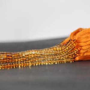 Perles de pierres précieuses rondes lisses de citrine naturelle de 5 mm, qualité AAA, teinte orange, brins en vrac pour bricolage - Product Image 2