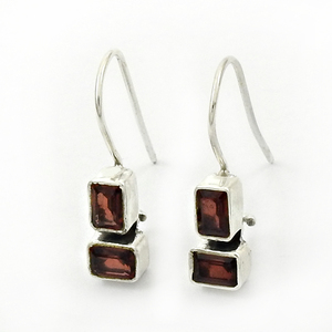 January Birthstone Jewelry 925 Sterling Silver Natural Red <b>Garnet</b> Gemstone Classic Style Dangle <b>Earrings</b> for Birthdays Parties - Product Image 1