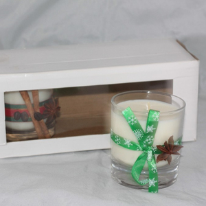 Bougie parfumée en cire de soja Caro, gris clair, décoration d'intérieur, en provenance du Vietnam - Product Image 1