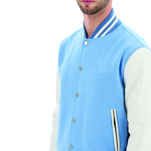 Varsity เสื้อแจ็กเก็ตเบสบอลสำหรับผู้ชาย,เสื้อแจ็กเก็ตแฟชั่นทันสมัยทำจากหนังผ้าวูล - Product Image 4