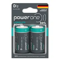 Powerone Longlife الطاقة D بطارية حزمة من 2 طويل أداء البطاريات القلوية صنع في ألمانيا مع يصل إلى 10 سنوات الصلاحية