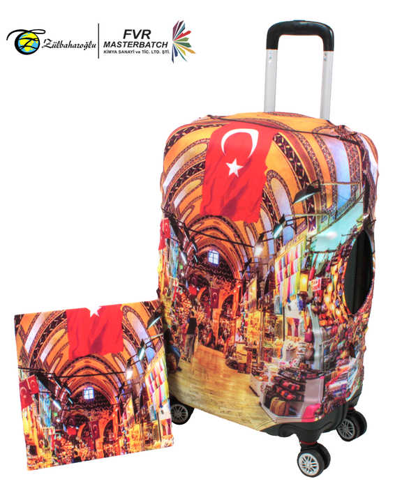Housse De Valise Motif Fleurs Rouges - Protection Lavable Anti-rayures élastique