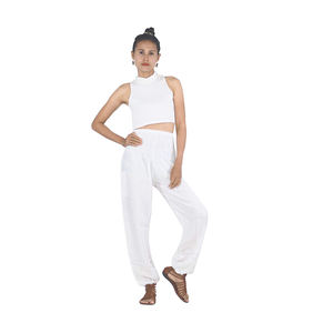 Vêtement de plage pour femmes, pantalon sarouel, couleur unie, blanc, PP0004 020000 04, prêt à livraison - Product Image 1