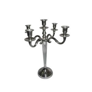 Soporte de luz de vela de 5 brazos al por mayor acabado de aluminio antiguo dorado para decoraciones de boda interiores y exteriores del hogar - Product Image 2