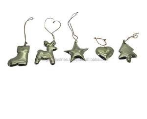 METAL SMALL TRUMPET LEAF TREE <b>SNOWFLAKE</b> ASSORTED HOT SELLING CHRISTMAS HANGING ORNAMENT SET - Product Image 2