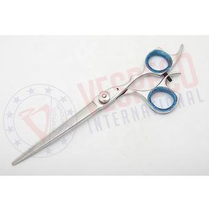 Tijera ajustable para el cuidado de mascotas con hoja recta de acero y mango de acero inoxidable con punta afilada para cortar el pelo de perros - Product Image 1