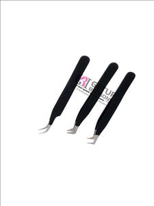 แหนบต่อขนตาสแตนเลสโค้งเคลือบผงสีดำพร้อมโลโก้ของคุณเอง - Product Image 6