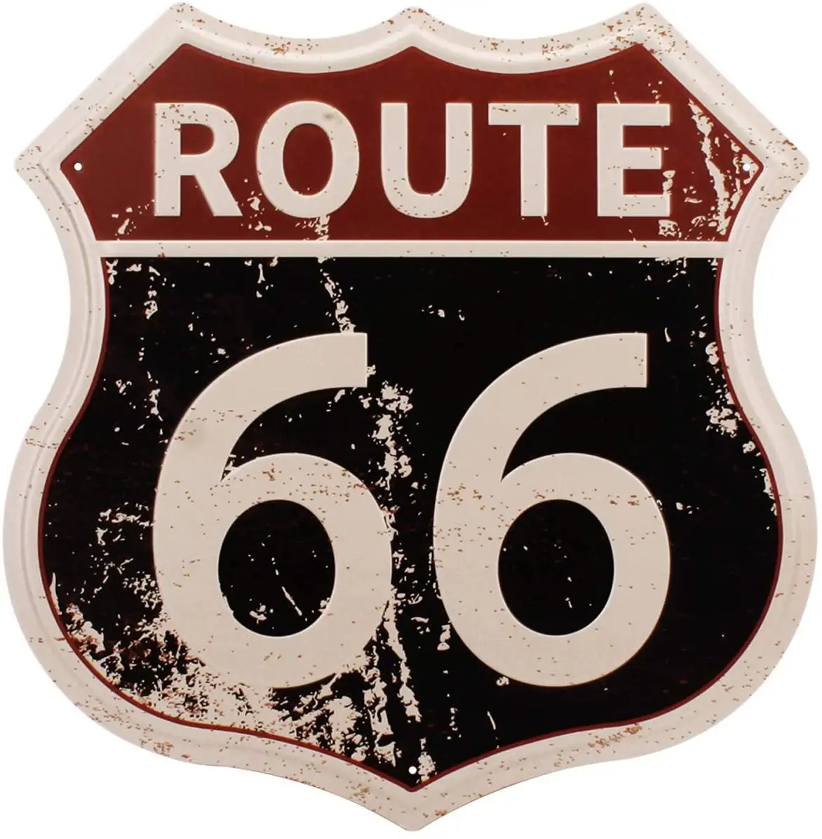 Route 66ป้าย/ป้ายร้านโลหะแนววินเทจ/ป้ายสัญลักษณ์ดีบุกถนนทางสูง US 66สำหรับตกแต่งผนังบ้านและโรงรถ12X12นิ้ว